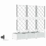 Градински саксии Бяло 120 x 40 x 126 см Стомана