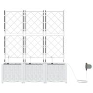 Градински саксии Бяло 120 x 40 x 142 cm Стомана