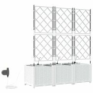 Градински саксии Бяло 120 x 40 x 142 cm Стомана