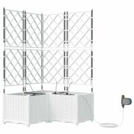 Градински саксии Бяло 80 x 80 x 142 см Стомана