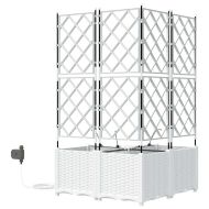 Градински саксии Бяло 80 x 80 x 142 см Стомана