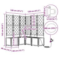 Градински саксии Бяло 120 x 120 x 142 см Стомана