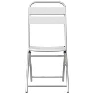 Сгъваем градински стол 2 pcs Бяло 55 x 56.5 x 91 см Стомана