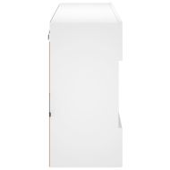 Стенен ТВ шкаф с LED осветление, бял, 98,5x30x60,5 см