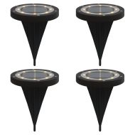 Соларни земни лампи със земни шипове външни 4 бр топло бяло