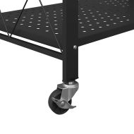 Рафт за съхранение на колелца, черен, 71x34x88 см, стомана