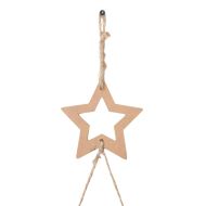 Висящи коледни елхи със звезди на върха, 2 бр., 42x90 см, естествени клони