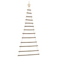 Висяща коледна елха със звезда на върха, 86x180 см, естествен клон