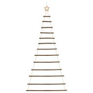 Висяща коледна елха със звезда на върха, 86x180 см, естествен клон