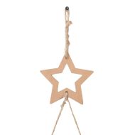 Висяща коледна елха със звезда на върха, 86x180 см, естествен клон