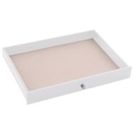 Кутия за бижута 10-слойна с държачи за часовници, бяла, 29x20,5x40,5 см