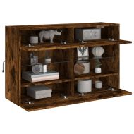 Стенен ТВ шкаф с LED осветление, опушен дъб, 98,5x30x60,5 см