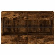 Стенен ТВ шкаф с LED осветление, опушен дъб, 98,5x30x60,5 см