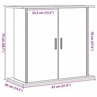 Стойка за аквариум, дъб, 81x36x73 см, инженерно дърво