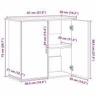 Стойка за аквариум, дъб, 81x36x73 см, инженерно дърво