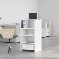 Рецепционно бюро, бяло, 55x50x103,5 см, инженерно дърво