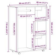 Гардероб, черен дъб, 80x40x110 см, инженерно дърво