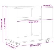 Странична маса, черен дъб, 70x35x60 см, инженерно дърво