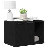 Кутия за котешка тоалетна, черен дъб, 60x40x40 см, инженерна дървесина