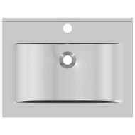 Мивка с преливник, 60x46x16 см, керамична, сребриста