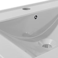 Мивка с преливник, 60x46x16 см, керамична, сребриста