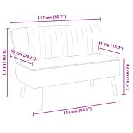 Диван, плат, 117x55,5x77 см, светлосив