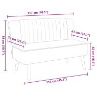 Диван, плат, 117x55,5x77 см, жълт