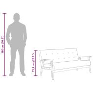 3-местен диван, черен, изкуствена кожа