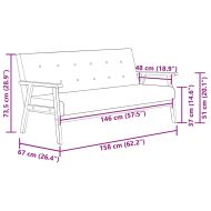 Комплект дивани от 3 части, черен, изкуствена кожа