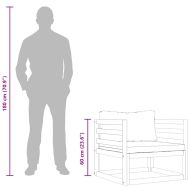 Градински стол с кремави възглавници, акациево дърво масив