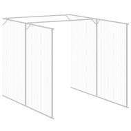 Кучешка къща с волиера, антрацит, 165x1271x181 см, стомана