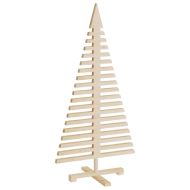 Дървени коледни елхи за декорация, 3 бр, бор масив