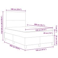 Легло с пружинирана основа Светлосив и бял 203 x 120 x 128 см