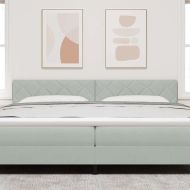 LED глава с таблото Светлосиво 200 cm Изкуствена