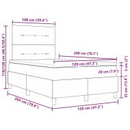 Легло с пружинирана основа с матрак Черно 120 x 200 cm текстил