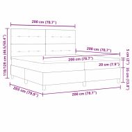 Легло с пружинирана основа с матрак Черно 200 x 200 cm текстил