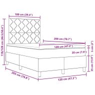 Легло с пружинирана основа с матрак Черно 120 x 200 cm текстил