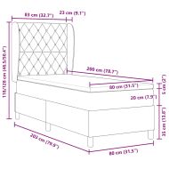 Легло с пружинирана основа Тъмен зелен 200 x 80 см Полиестер