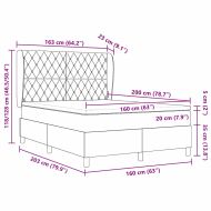 Легло с пружинирана основа Тъмен сив 200 x 160 см Полиестер
