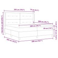 Легло с пружинирана основа с матрак Черно 200 x 200 cm текстил