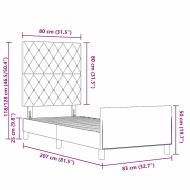 Легло с пружинирана основа Светлосиво 80 x 200 cm Кадифе