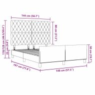 Легло с пружинирана основа Светлосиво 140 x 190 cm Кадифе