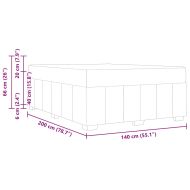 Рамка за легло с матрак Светлосиво 140 x 200 cm текстил