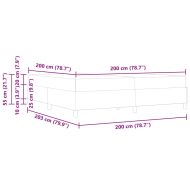 Рамка за легло с матрак Тъмен кафяв 200 x 200 cm текстил