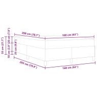 Рамка за легло с матрак Светлозелено сиво 160 x 200 cm текстил