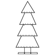 Метална коледна елха за декорация черна 125 см