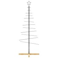 Метална коледна елха с дървена основа черна 150 см