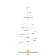 Метална коледна елха с дървена основа черна 150 см