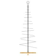 Метална коледна елха с дървена основа черна 180 см