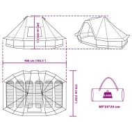Семейна типи палатка с покрив Сив и оранжев 466 x 310 x 240 см